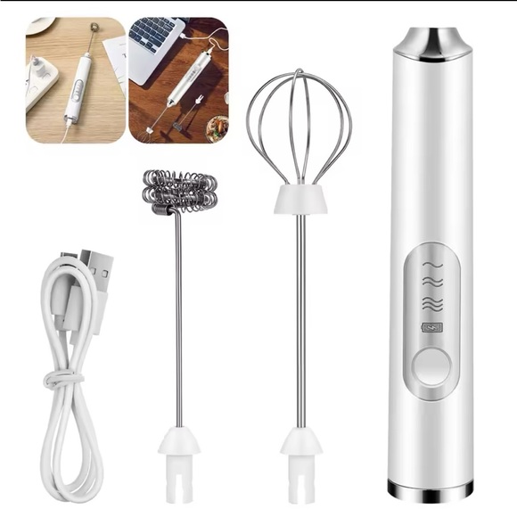 NWT Mini Electric Milk Foamer Wireless Coffee Whisk Mixer Handheld Egg usb - Picture 2 of 5